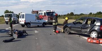 Grave accidente sobre Ruta C-45: un motociclista resultó herido