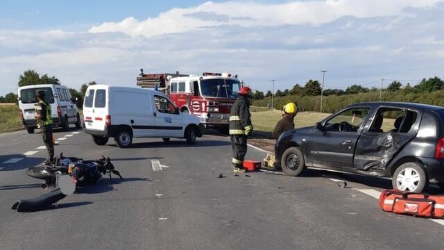 Grave accidente sobre Ruta C-45: un motociclista resultó herido