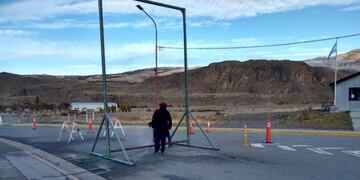 El Chaltén arco de desinfección
