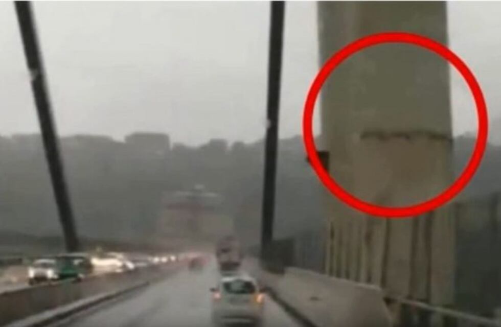 Apareció un video que muestra cómo se partía el puente de Génova antes de su caída