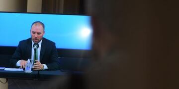 Martín Guzmán en Casa Rosada (Foto: Clarín)