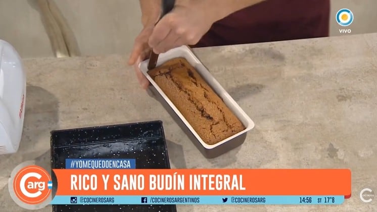 Cómo hacer budín con harina integral y que no se desarme: la receta perfecta de Luciano García, de Cocineros Argentinos