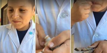 El curiosos juguete fabricado por un niño santiagueño que se volvió viral (Foto: Capturas/Clarín)