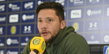 Jeremías Ledesma, arquero de Rosario Central, en conferencia\u002E (CARC)