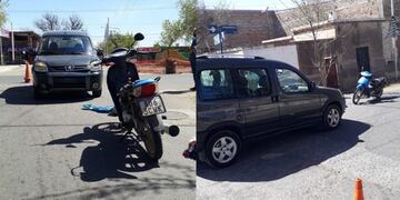 Choque moto y utilitario en San Rafael