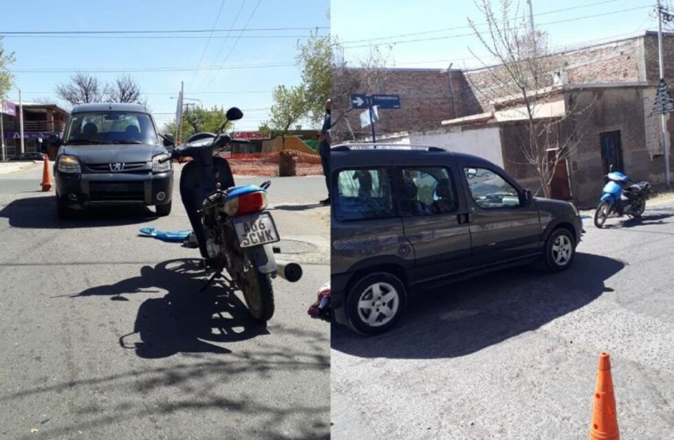 Una mujer herida tras el choque de una moto y un utilitario