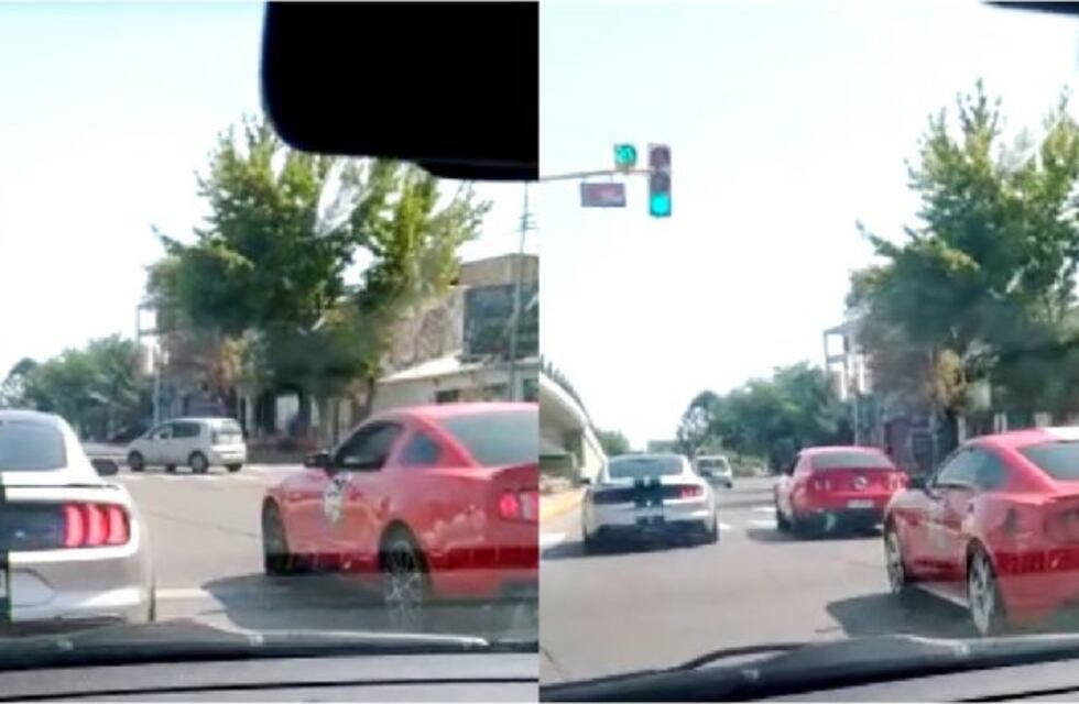 Filmaron una caravana de Ford Mustang a alta velocidad por las calles de Mendoza