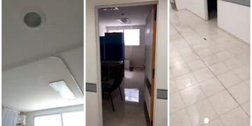 Las goteras filmadas en el Hospital Elpidio Torres\u002E