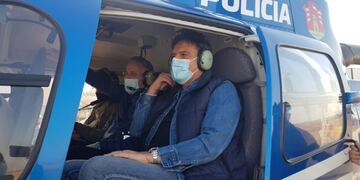 El Jefe de la Policía y el Ministro de Seguridad, en los patrullajes aéreos\u002E