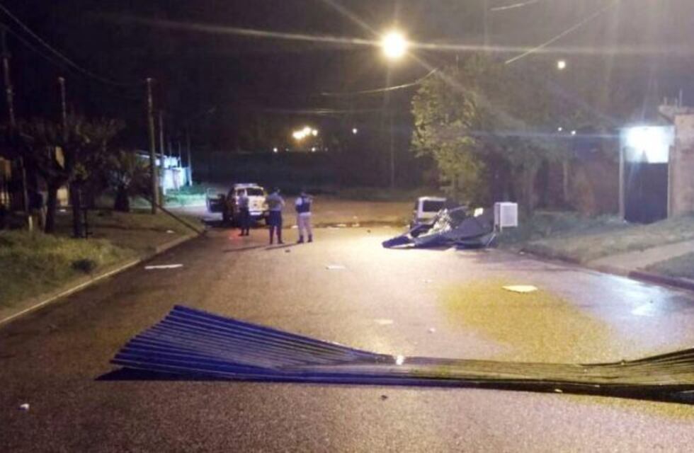 Un fuerte viento en General Acha provocó caída de árboles y voladura de techos