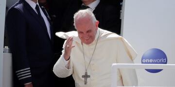 El papa Francisco se despide hoy, jueves 18 de enero de 2018, en el aeropuerto Diego Aracena de Iquique\u002E