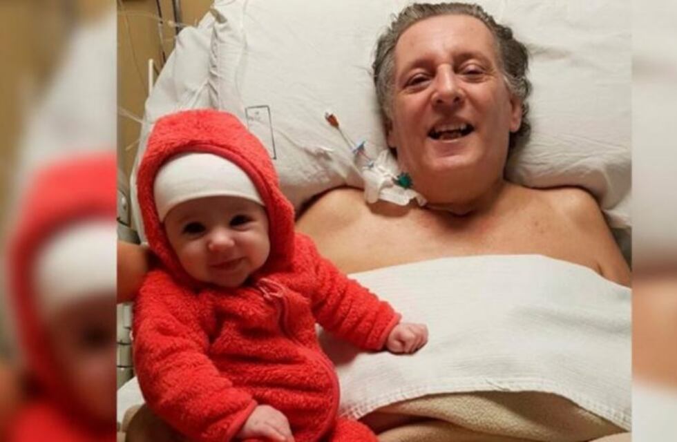 Tras estar 77 días internado pudo abrazar a su nieta