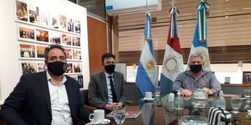 Reunion entre el intendente Benedetti con el Juez Martínez Demo y el secretario Zanotti