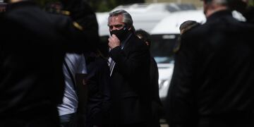 Alberto Fernández en el Churruca\u002E (Foto: Clarín)