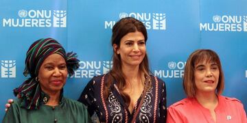 Phumzile Mlambo-Ngcuka, Juliana Awada, y Fabiana Túñez,durante la presentació de la nueva oficina de ONU Mujeres en Argentina (EFE/Marina Guillén)