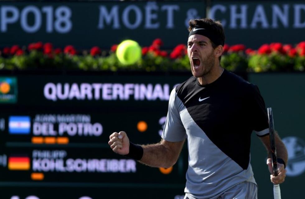Del Potro le ganó a Kohlschreiber y se metió en semifinales de Indian Wells