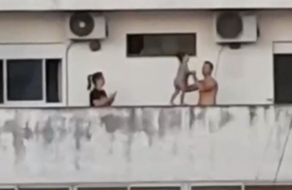 Imprudencia: filmaron a una bebé caminando por la cornisa de un balcón