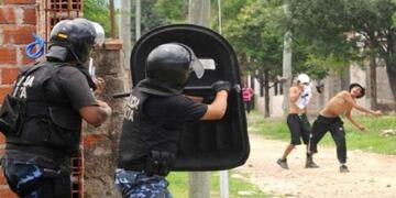 Enfrentamiento con la policía