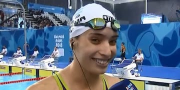 Julieta Lema se enteró en vivo que clasificó a semifinales de los 50 mts\u002E mariposa en Buenos Aires 2018\u002E