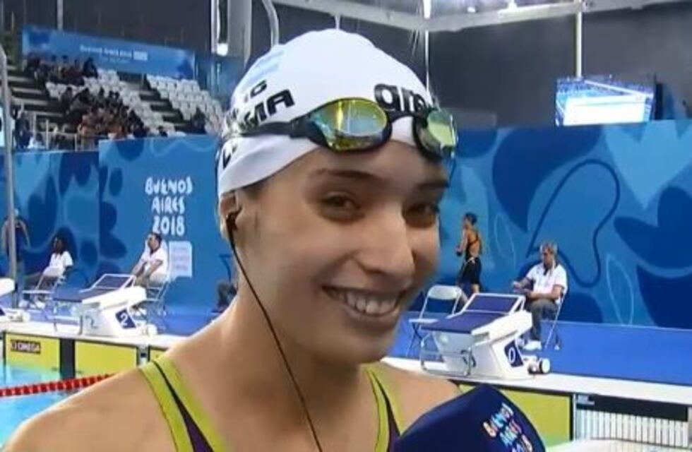 La nadadora Julieta Lema no pudo ocultar su emoción al enterarse su clasificación a semifinales