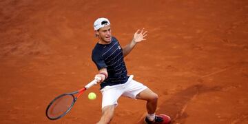 Tennis - ATP Masters 1000 - Italian Open - Foro Italico, Rome, Italy - September 21, 2020 Argentina's Diego Schwartzman in action during the final against Serbia's Novak Djokovic Clive Brunskill/Pool via REUTERS