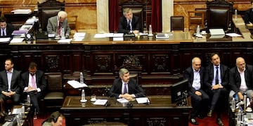 El jefe de Gabinete argentino, Marcos Peña, durante el primer informe de gestión del año en la Cámara de Diputados\u002E (DPA)