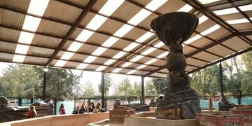 Obras de remodelación de la Fuente de Los Españoles