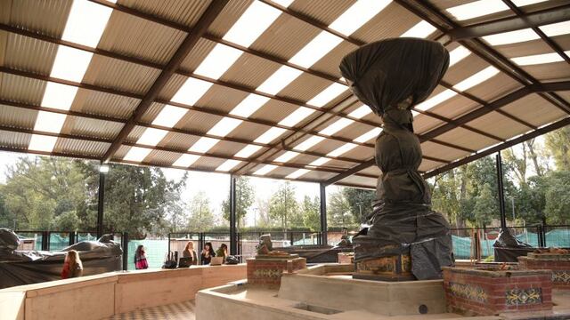 Obras de remodelación de la Fuente de Los Españoles