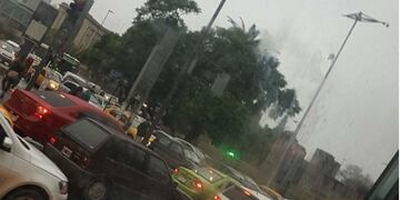 El tránsito en la Plaza España es un caos este jueves\u002E