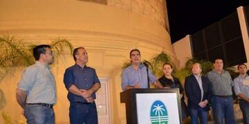 Capitanich inauguró la plazoleta del histórico tanque de agua\u002E (Foto: @jmcapitanich)