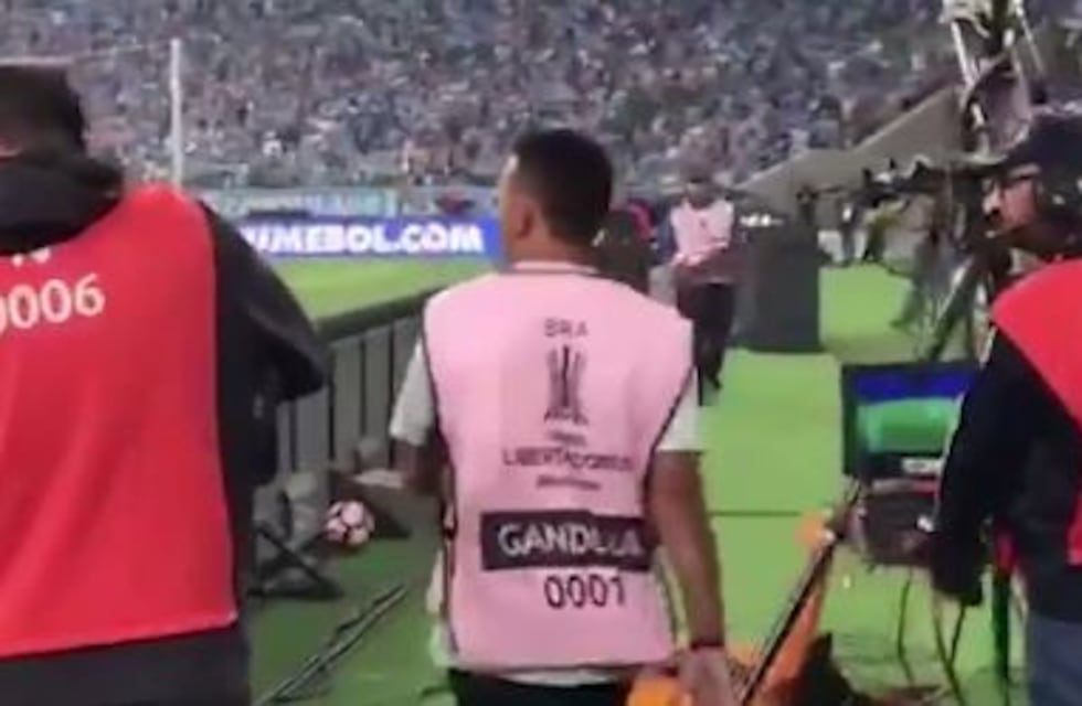 Un alcanzapelotas de Gremio le tiró una patada al arquero de Lanús