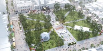 Así se verá la plaza donde se hará la fiesta\u002E