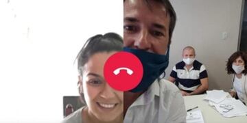 Acuerdo por videollamada en Villa Dolores\u002E (Foto: Justicia Córdoba)\u002E