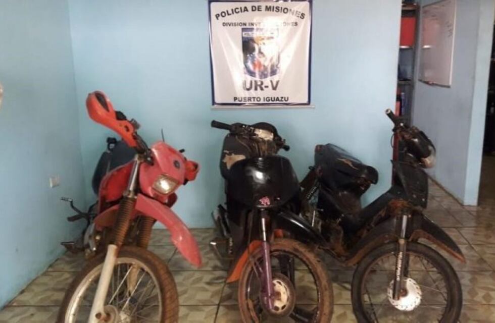 Policía encontró tres motos robadas escondidas en un monte del barrio Altos del Paraná