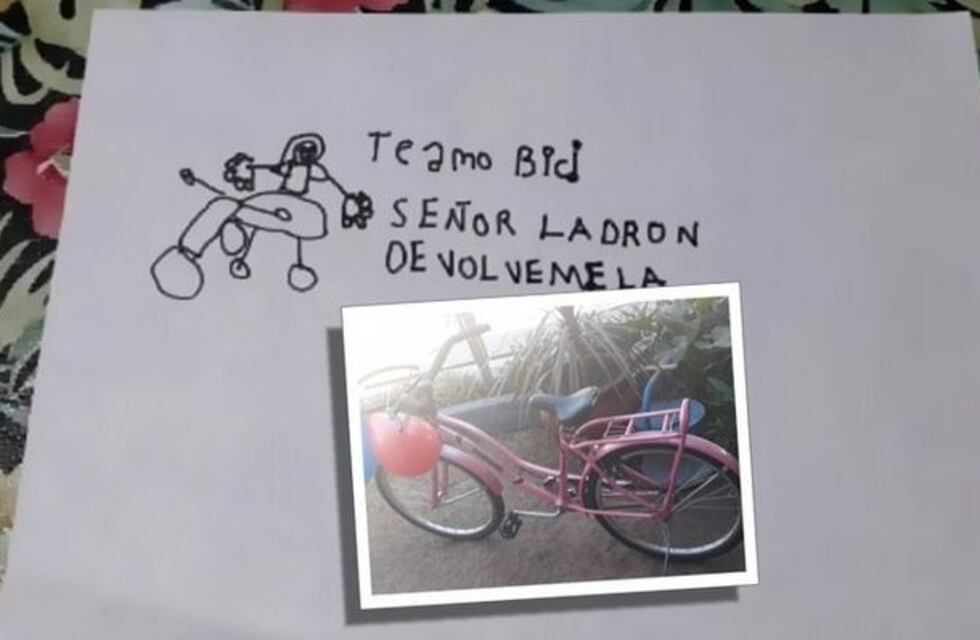 "Señor ladrón", la cartita de una nena para que le devuelvan la bici