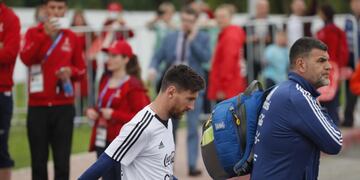 Argentina entrenó a puertas abiertas en Rusia\u002E Foto: EFE/EPA/YURI KOCHETKOV