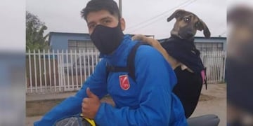 Un proteccionista adoptó a una perrita y ahora trabaja como delivery junto a ella