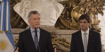 El presidente Mauricio Macri encabezó la jura de Hernán Lacunza como flamante ministro de Hacienda (Federico López Claro)
