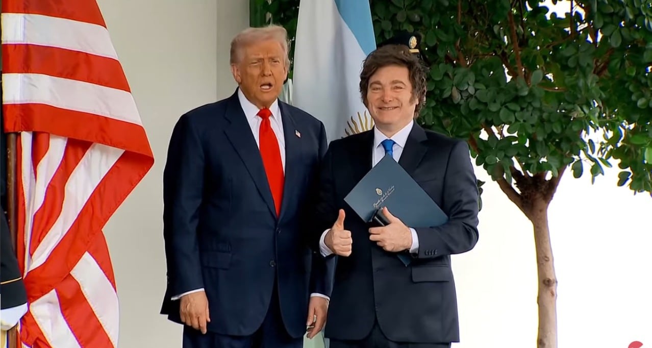 Estados Unidos. Donald Trump recibe a Javier Milei en la Casa Blanca. (Captura de video)