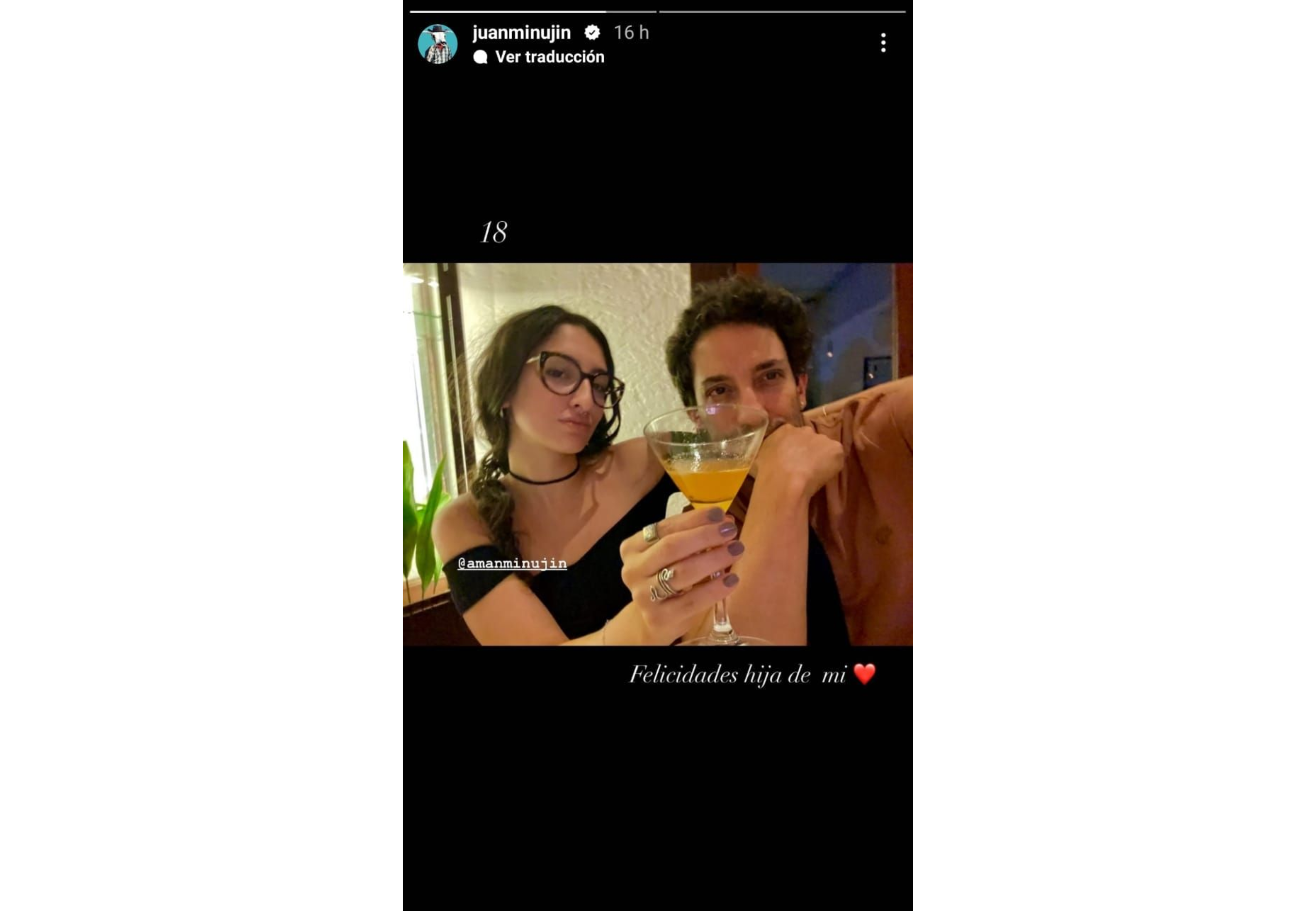 El saludo de Juan para su cumpleaños 18.