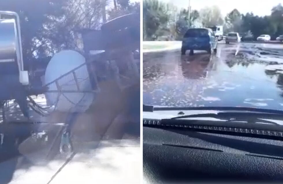 Lamento mendocino: un camión volcó y se derramaron miles de litros de vino