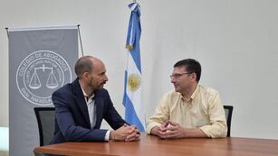 El candidato a Convencional Constituyente Dr. Lisandro Mársico, se reunió con el Presidente del Colegio de Abogados de la Quinta Circuscrpción Judicial, Dr. Joaquín Cordero.