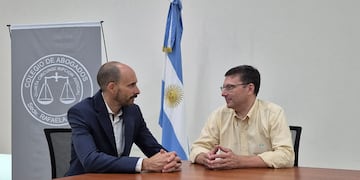 El candidato a Convencional Constituyente Dr.  Lisandro Mársico, se reunió con el Presidente del Colegio de Abogados de la Quinta Circuscrpción Judicial, Dr. Joaquín Cordero.