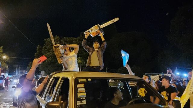 Balotaje 2023: festejos en Misiones por la victoria de Javier Milei.