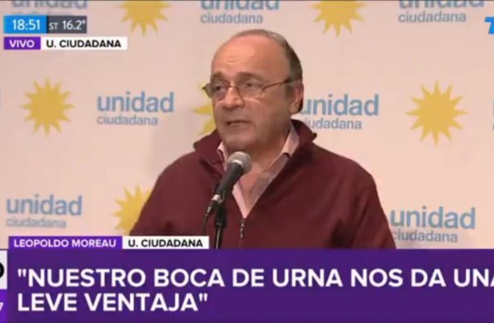 Moreau, desde el búnker de Unidad Ciudadana: "Nuestro boca de urna nos da una leve ventaja"