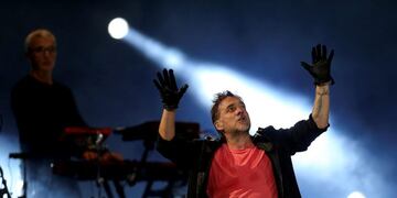 Vocalist Vicentico of the Argentina rock band Los Fabulosos Cadillacs performs on the opening night of the Viu00f1a del Mar International Song Festival at the Quinta Vergara in Viu00f1a del Mar, Chile, Monday, Feb. 20, 2017. Believed to be one of the largest musi