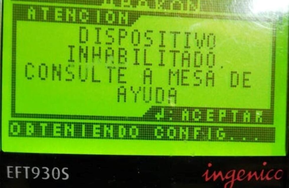 Otra vez por problemas con los posnet no permiten cargar el TEG