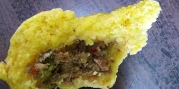 Chipa so'o infectada con larvas y gusanos