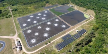 Planta de tratamiento de efluentes cloacales en Gualeguaychú\nCrédito: Prensa MDG