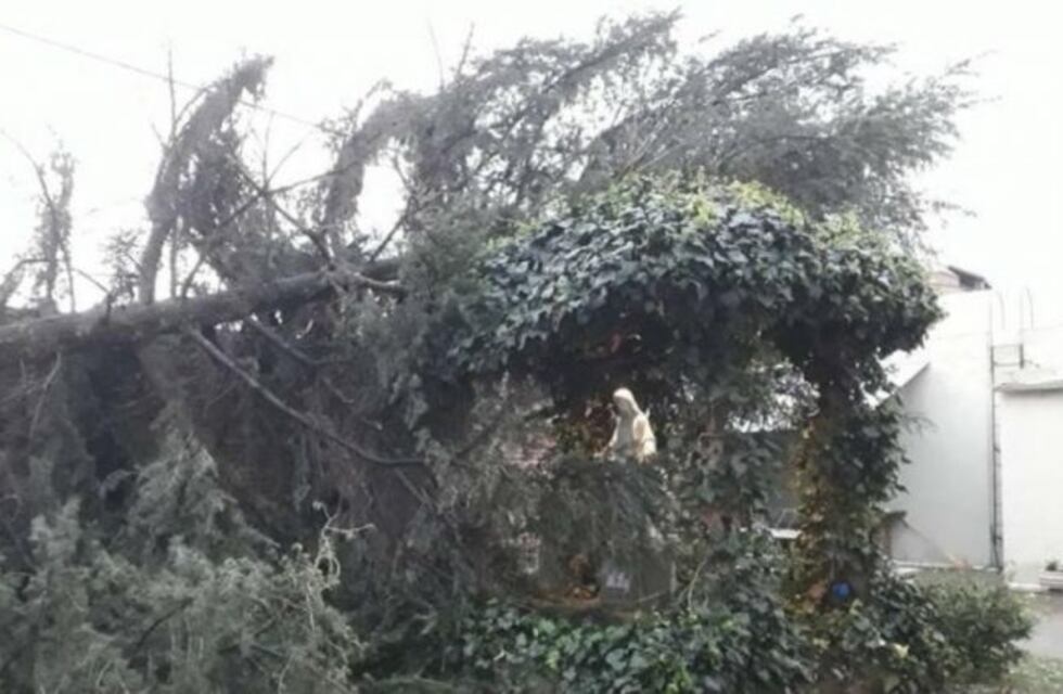 El milagro de la Virgen de Sampacho: por la tormenta, cayeron árboles a su lado y ninguno la tocó